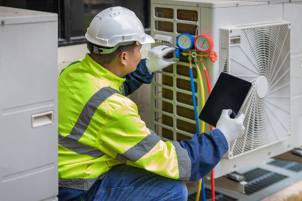 Professional Air Duct Cleaning technician working in Pennington, NJ